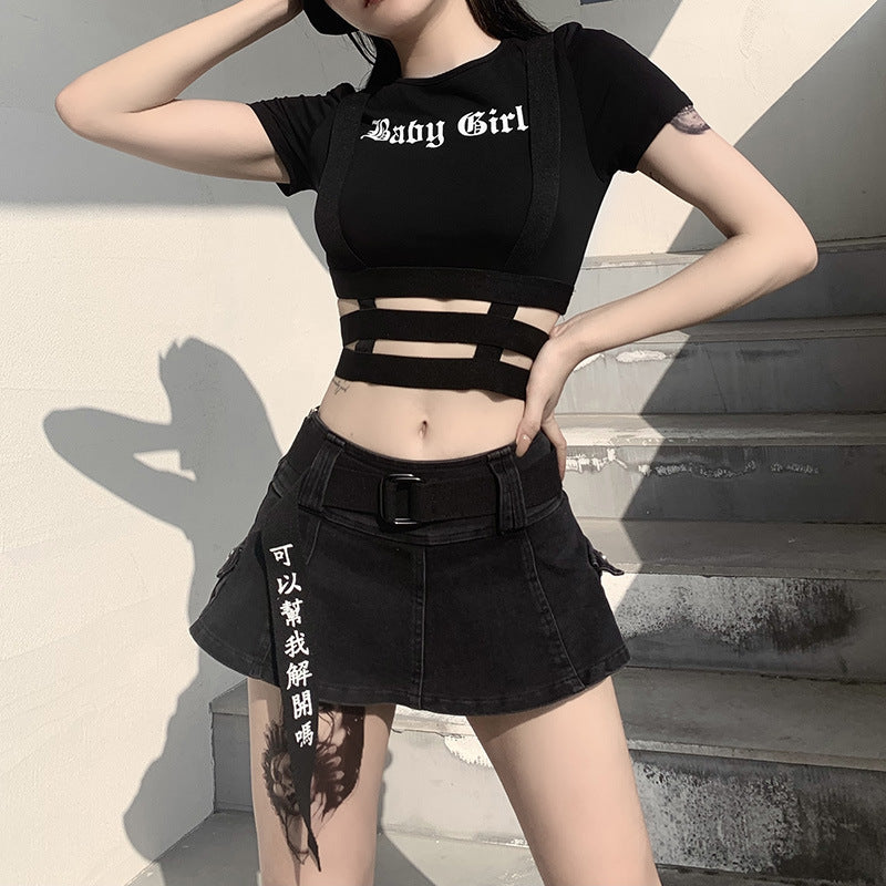 Crop Top O-Neck T-shirt - Arryna Clothing