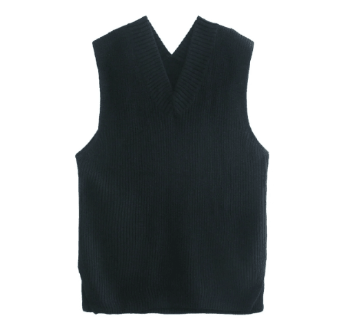 V-neck Knitted Sleeveless Vest - Arryna Clothing