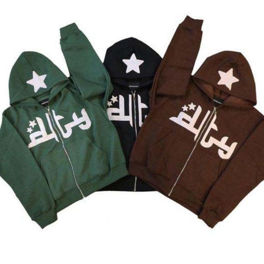 Star Letter Print Hoodies - Arryna Clothing