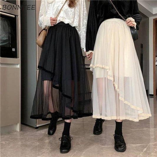 Women Solid Korean Style Women Skirt - Arryna Clothing