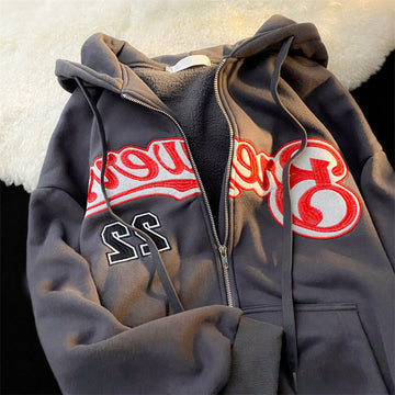 Letter Embroidery Hoodies for Women - Arryna Clothing