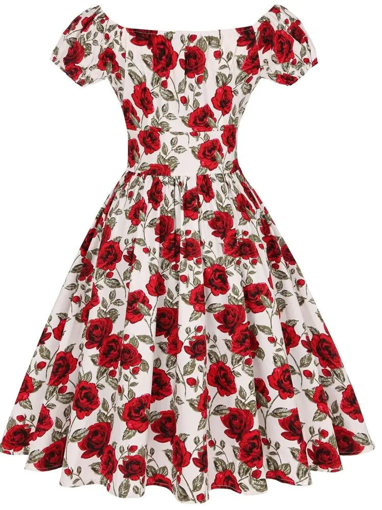Rockabilly Women Swing Dress, Party Dresses- 50s 60s - Arryna Clothing